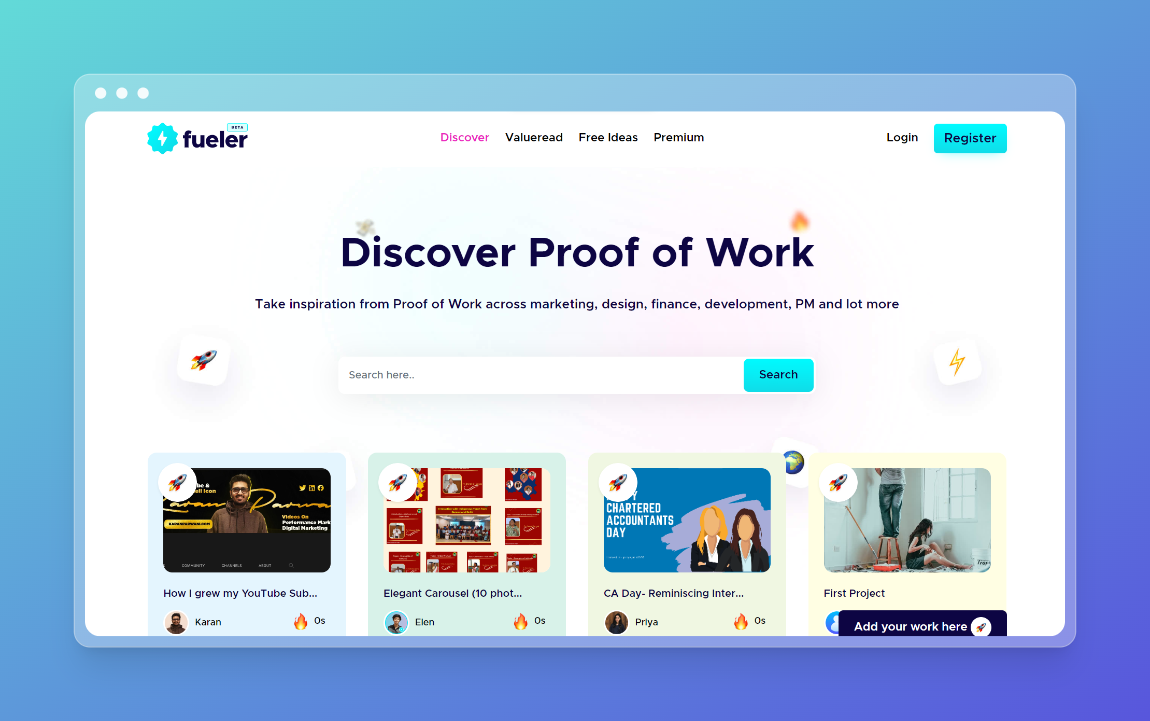 Fueler Discover Page || Fueler.io