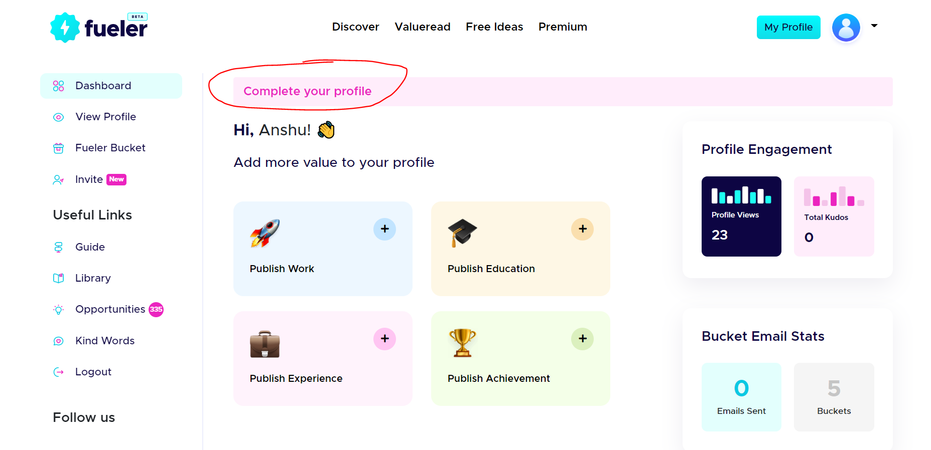 Complete your Fueler profile || fueler.io