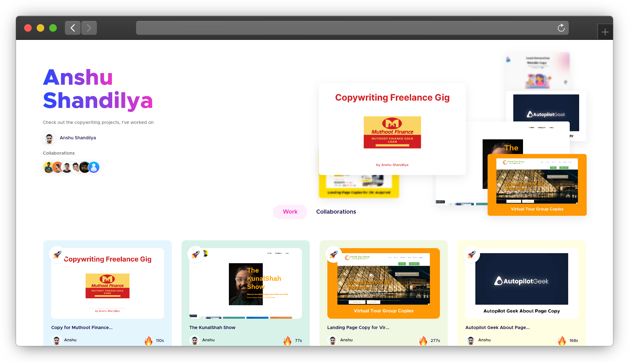 Anshu's copywriting Portfolio