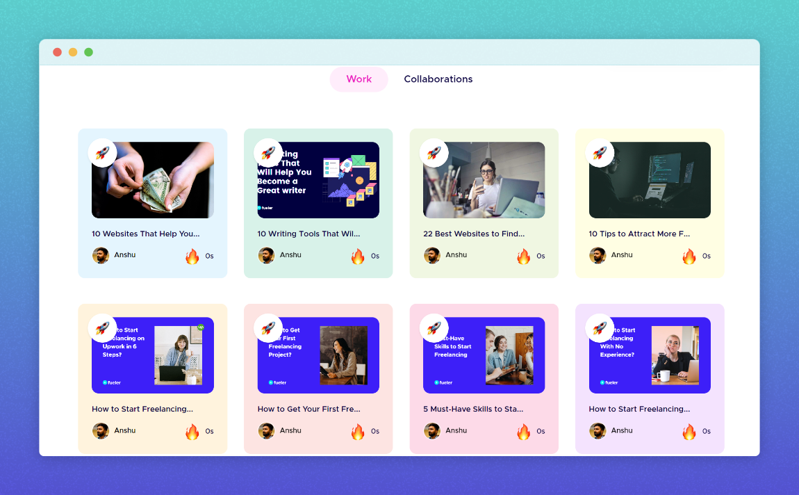 Writing Portfolio using Fueler