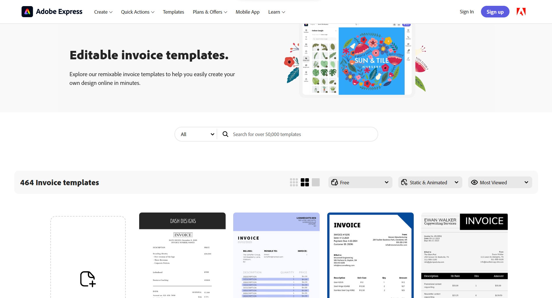 Adobe Invoice Templates